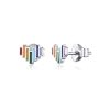 Rainbow Earrings S925 Love Simple Earrings Sterling Silver Earrings
