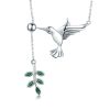 Hummingbird Greetings S925 Sterling Silver Necklace Zirconia Necklace