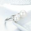 S925 Sterling Silver Ring Female Pearl Open Ring