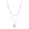 S925 Sterling Silver Platinum Plated Necklace Double Layer Small Star Light Silver Necklace