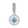 S925 Sterling Silver Pendant Compass Necklace Pendant