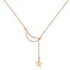 Star Moon S925 Sterling Silver Rose Gold Plated Necklace
