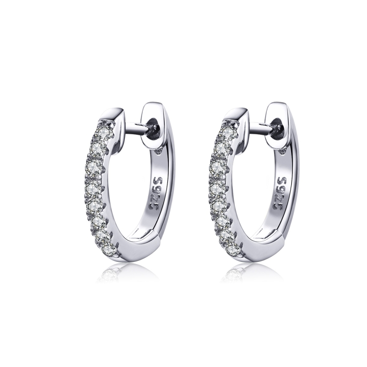 S925 Sterling Silver Circle Earrings Zircon Earrings