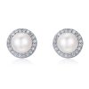Simple Pearl Diamond Ladies Temperament Earrings S925 Sterling Silver Earrings