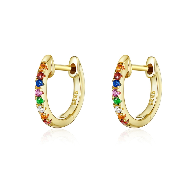 Sterling Silver Rainbow Earrings S925 Zircon Earrings