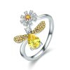 S925 Sterling Silver Ring Bee Blessing Open Ring