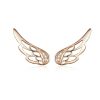 Sterling Silver Wing Earrings Simple S925 Silver Stud Earrings