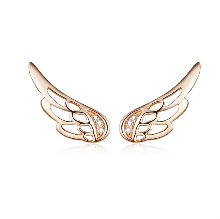 Sterling Silver Wing Earrings Simple S925 Silver Stud Earrings