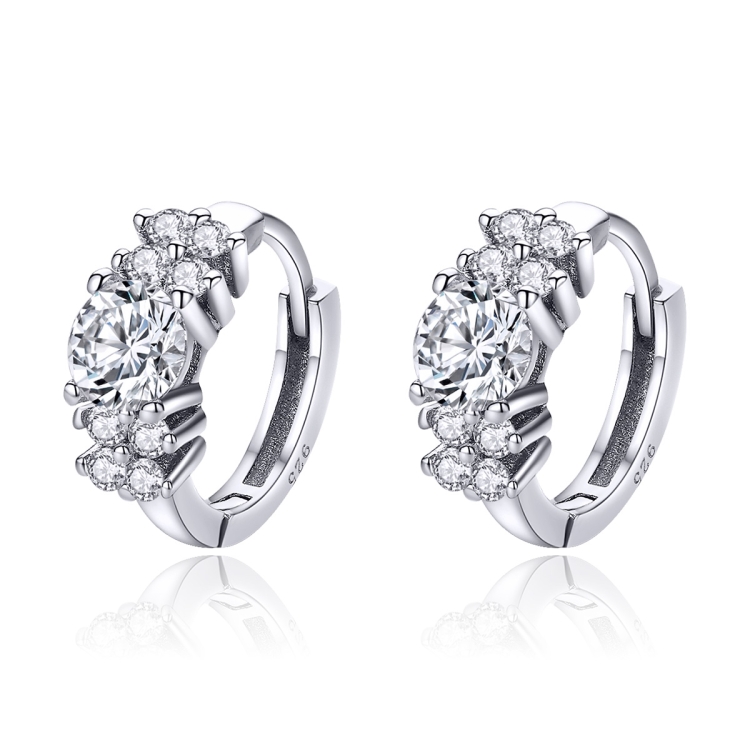Sterling Silver Zircon Earrings Simple Temperament S925 Earrings
