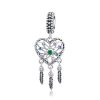 S925 Sterling Silver Love Tassel Dream Catcher Pendant DIY Bracelet Accessories