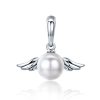 S925 Sterling Silver Pendant Wing Angel Shell Bead Charm DIY Beaded Bracelet Accessories