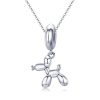 S925 Sterling Silver Cute Balloon Dog Charm DIY Bracelet Accessory