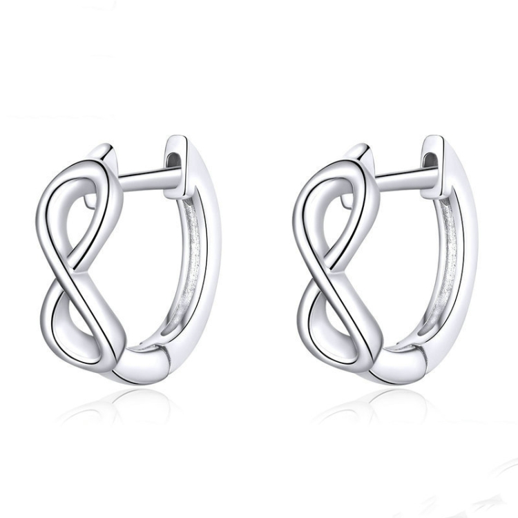 Infinite Love Platinum Plated Earrings S925 Sterling Silver Stud Earrings