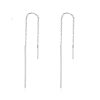 S925 Sterling Silver Stud Earrings Long Simple Ladies Earrings