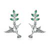 Hummingbird Greetings S925 Sterling Silver With Zircon Earrings