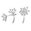 S925 Sterling Silver Earrings White Dandelion Love Platinum Plated Women Earrings