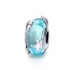 S925 Sterling Silver Blue Glass Bead Ocean Star Pendant DIY Bracelet Beaded