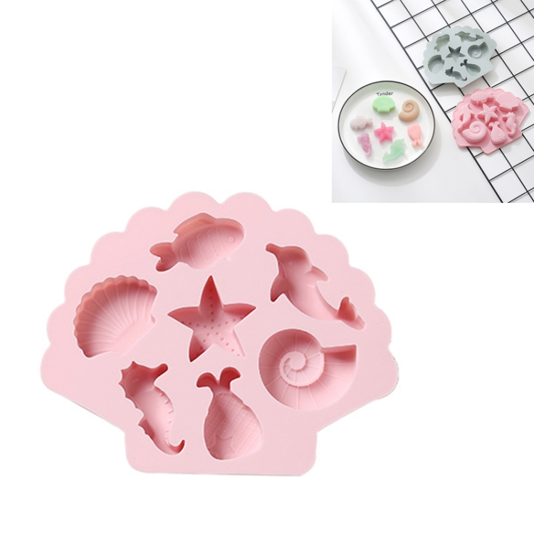 6 PCS 3D Creative Ocean Organism Shaped Silicone Cake Mold Baking Chocolate Ice Cube Mold