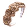 Ladies Handmade Crystal Flower-shaped Super Flashing Wide-brimmed Headband Hipster Hair Press