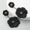 1 Pair Boho Style Earrings Alloy Flower Long Earrings