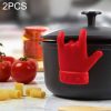 2 PCS Kitchen Silicone Pot Lid Raising Gadget Finger Shaped Pot Lid Spill-proof Raising Spoon Rack