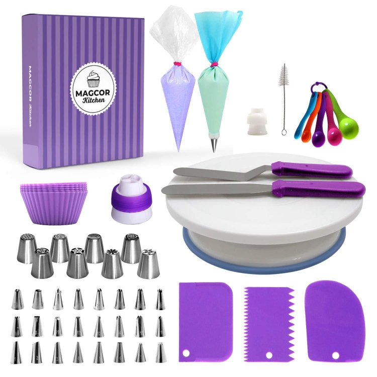 Cake Turntable Set Decorating Table Decorating Mouth Silicone Bag Baking DIY Combination
