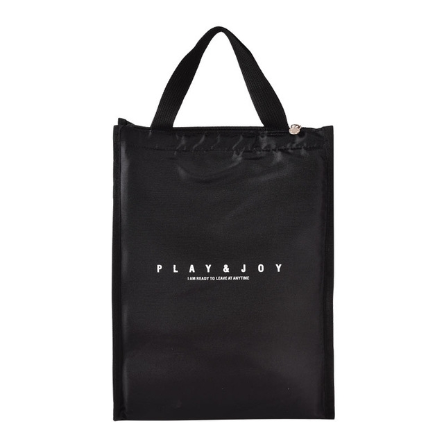 Black White Stripes Portable Thermal Lunch Bags for Women Kids Men Food Picnic Cooler Box Insulated Tote Bag Storage Container