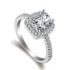 Fashion Big Cubic Crystal Silver Zircon Ring Wedding Jewelry Party Gift
