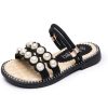Children Pearl Baby Shoes Girls Shoes Two Wearing A Word Slippers