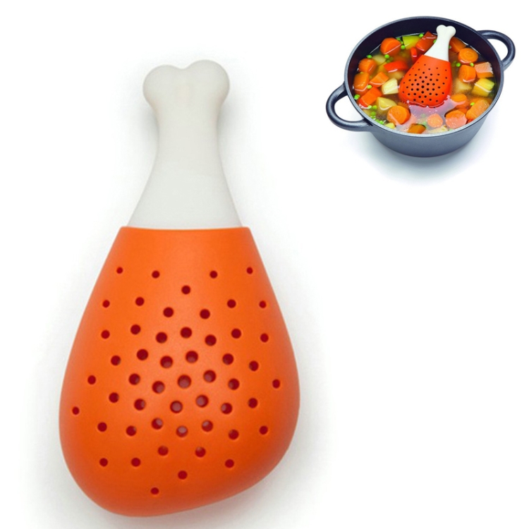 Silicone Cartoon Dog Bone Chicken Leg Condiment Filter Bag Soup Filter