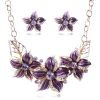 Crystal Enamel Flower Jewelry Sets For Women