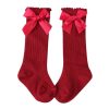 Kids Socks Toddlers Girls Big Bow Knee High Long Soft Cotton Lace baby Socks