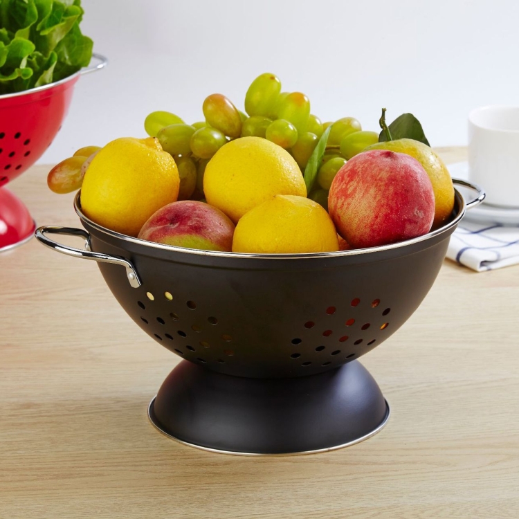 Stainless Steel Round Double Ear Fruit Plate Tray