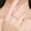 925 Sterling Silver Heart Diamond Ring Women Wedding Engagement Jewelry