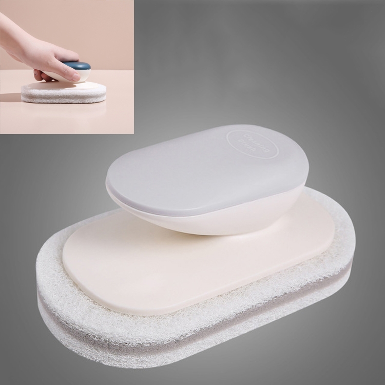 Sponge Brush Clean Countertop Multi-function Kitchen Bathroom Scouring Pad Wash Dishes Pot Brush with Handle