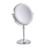 Desktop Double-SidedRound LED Luminous Makeup Mirror Liftable Magnifying Mirror