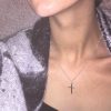Women Fashion Bright Electroplating Cross Jewelry Necklace