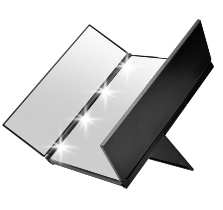 Tri-Fold Mirror LED 8 Lights Dimmable Makeup Mirror
