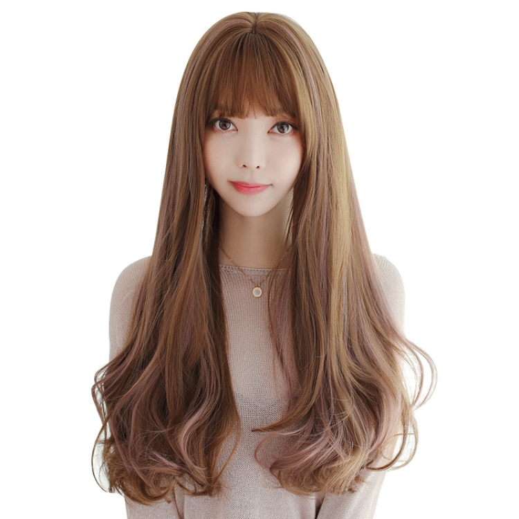 Realistic Chemical Fiber High Temperature Silk Long Curly Hair Wig for Girls