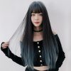 Wig Female Long Hair Gradient Air Bangs Full Top Long Straight Hair