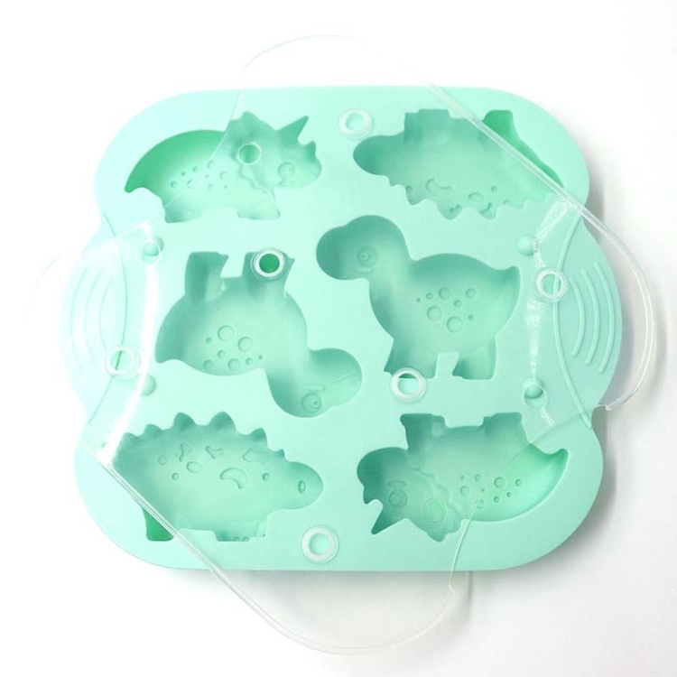 DIY 6 Grid Silicone Dinosaur Cake Mold Baby Food Supplement Mold Baking Tools