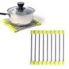 MS-202 Home Kitchen Stainless Steel Non-Slip Anti-Scalding Placemat Folding Heat Insulation Pot Mat, Color Random Delivery