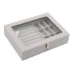 Home Glass Lid Flannel Storage Jewelry Box With Lid