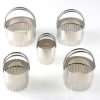 5 in 1 Stainless Steel Circular Wave Pattern Biscuit Cutter Set With Handle Fondant Tool
