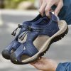 Summer Large Size Men Beach Shoes Leather Breathable Wading Casual Sandals