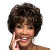 Ladies Oblique Bangs Fluffy Pick Color Wig Short Curly Hair Hood
