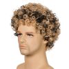 Men Wig Curls Hair Chemical Fiber Headgear
