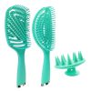 3 in 1 Plastic Curly Hair Salon Comb Set Hollow Massage Mosquito Comb