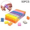 50 PCS 35x25x10mm EVA Small Square Sponge Nail File Random Colour Delivery