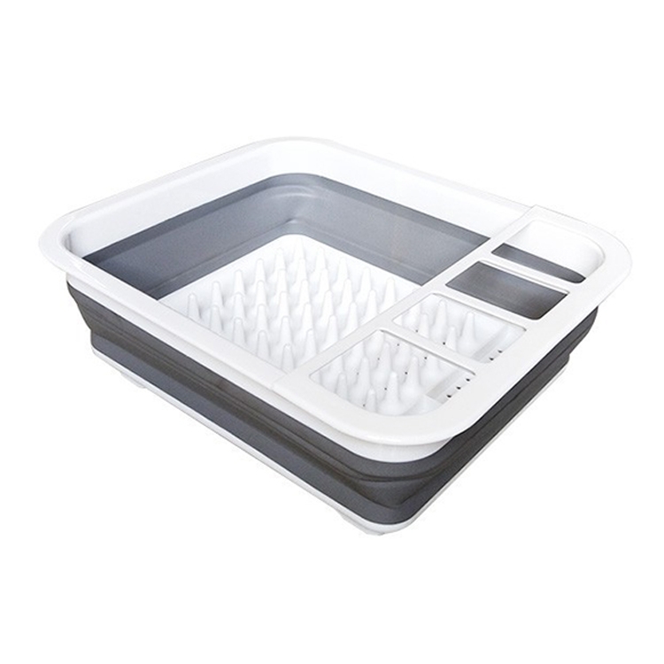 Silicone Folding Drainage Dish Rack Tableware Storage Box